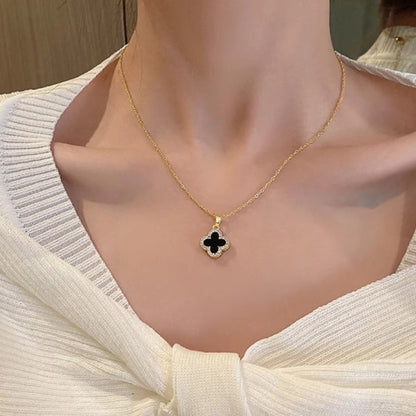 Reversible Clover Leaf Pendant Necklace