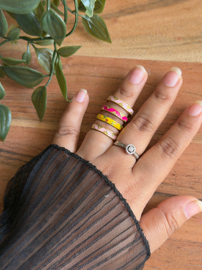 Enamel Adjustable Band Ring