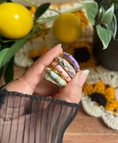 Pastel Enamel Adjustable Ring