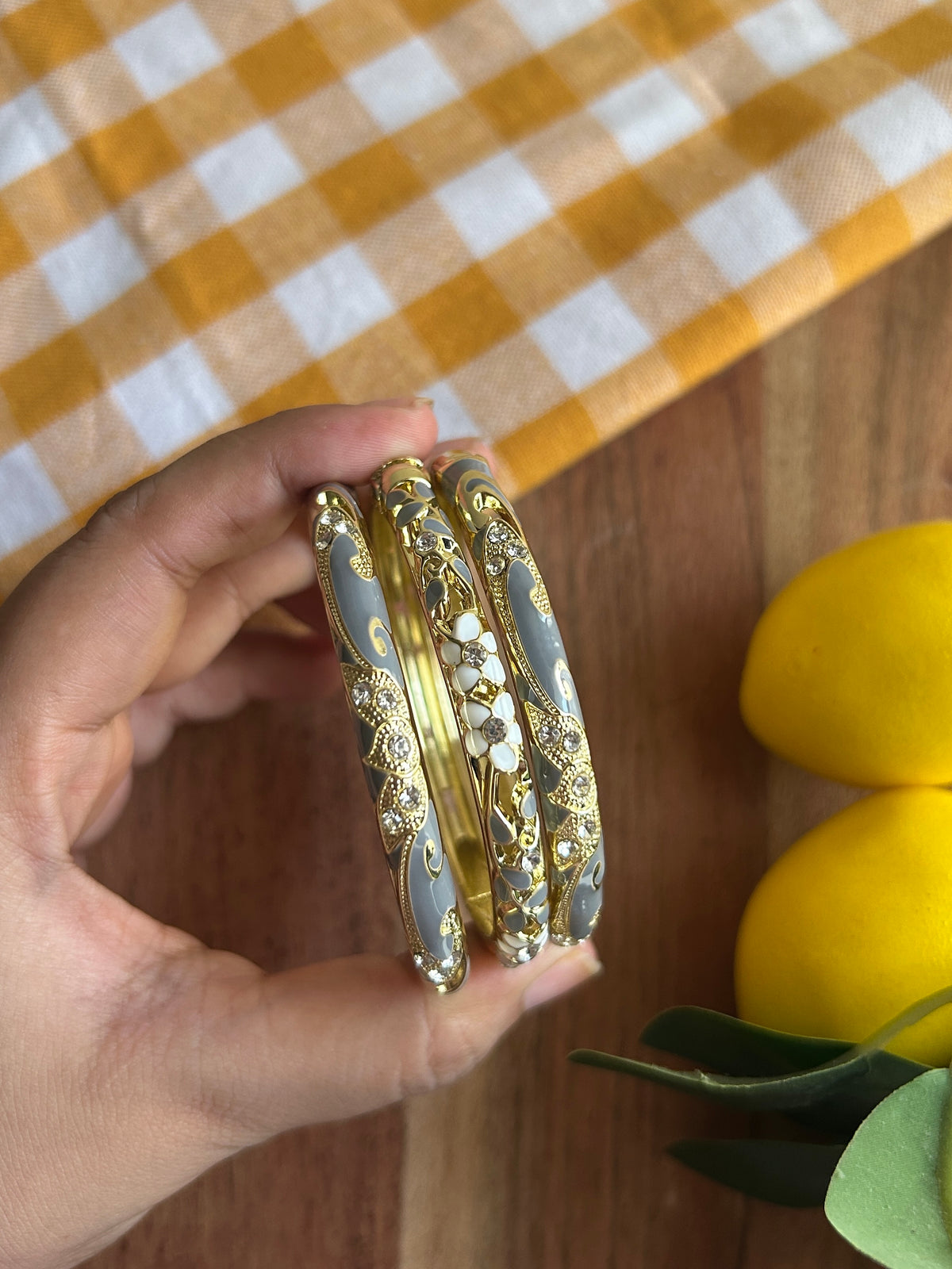 Grey Victorian Bangle Stack (Pack of 3)