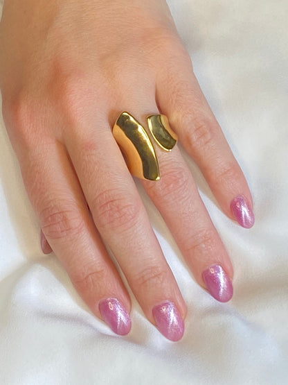 Gold Plated Abstract Ring