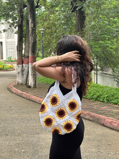 Sunflower fields tote bag