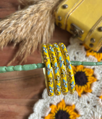 Yellow Flower Vintage Bangle (each bangle)