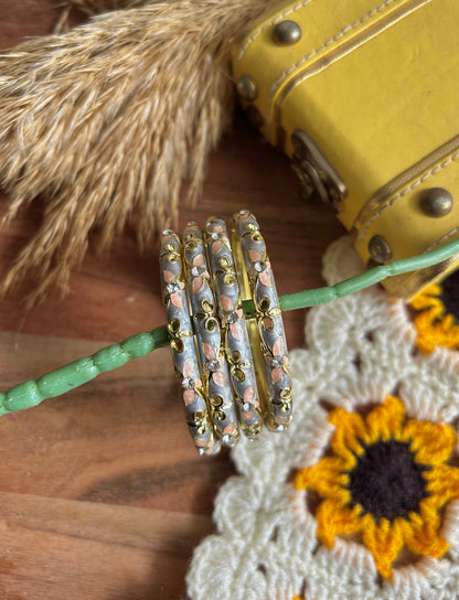 Lilac Flower Vintage Bangle (each bangle)