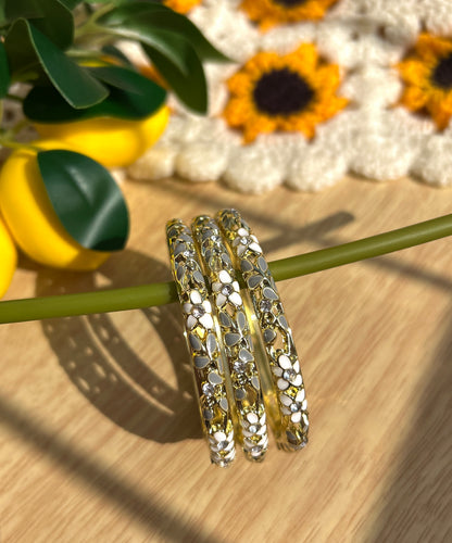 Grey Flower Vintage Bangles