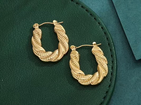 Textured Twiste Hoop Earrings