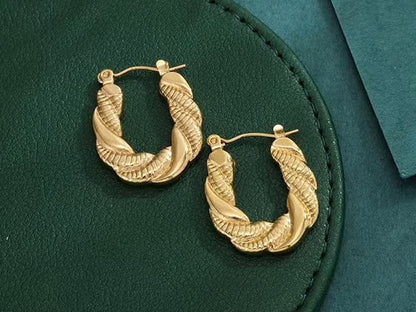 Textured Twiste Hoop Earrings