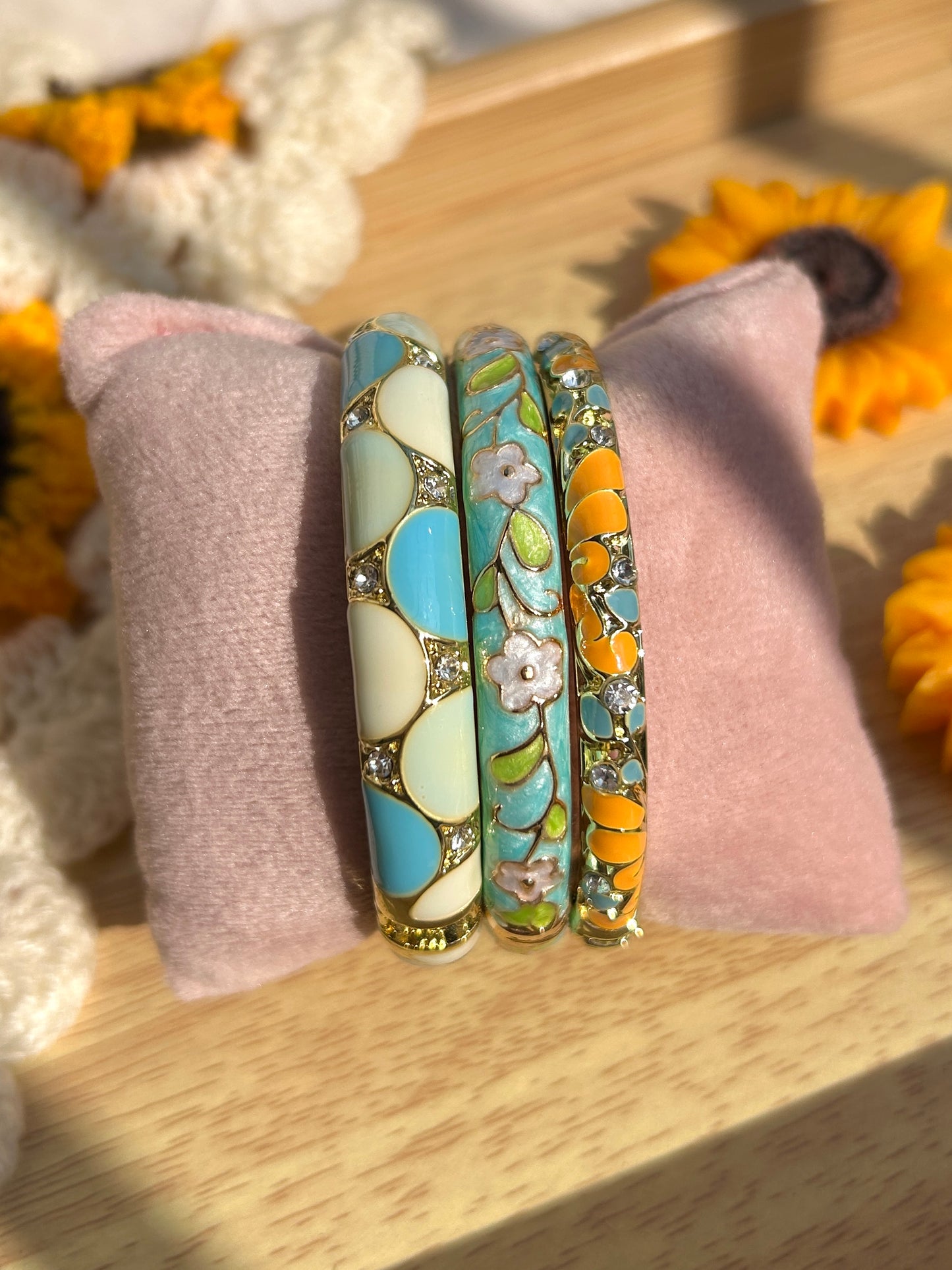 Azure Bloom Stack (set of 3)