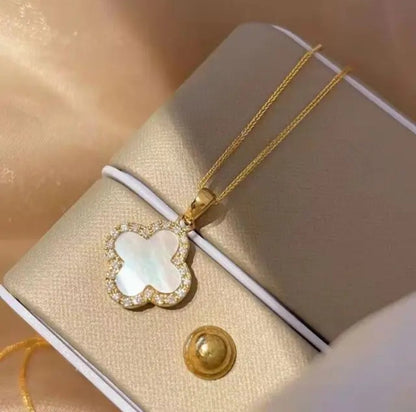 Reversible Clover Leaf Pendant Necklace