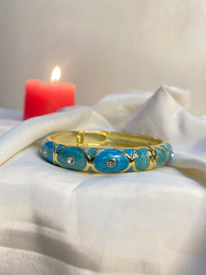 Blue Broad Vintage Bangle (Pack of 1)