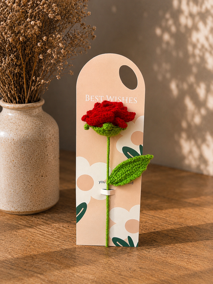 Forever Red Rose – Crochet Flower Keepsake