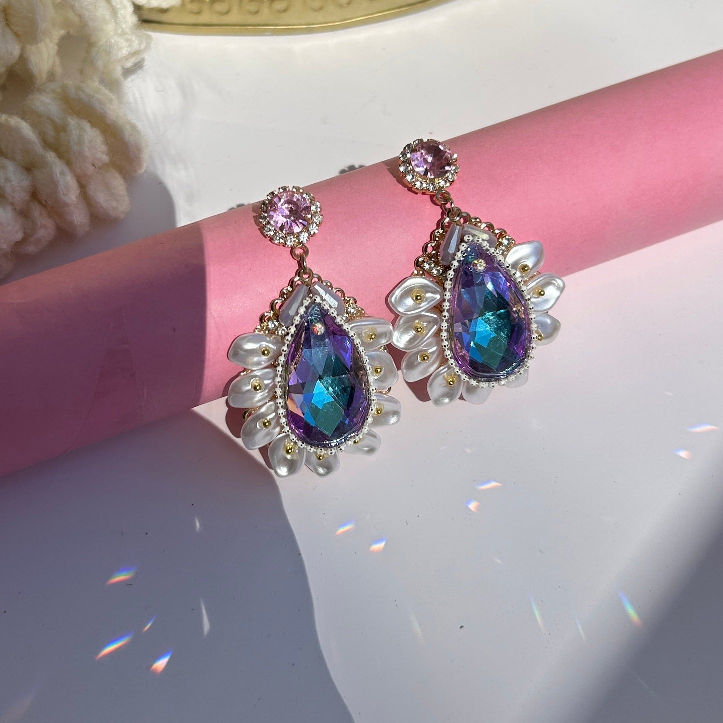 Spring Blooms Dreamy Earrings ( Blue )