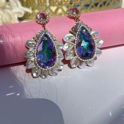 Spring Blooms Dreamy Earrings ( Blue )