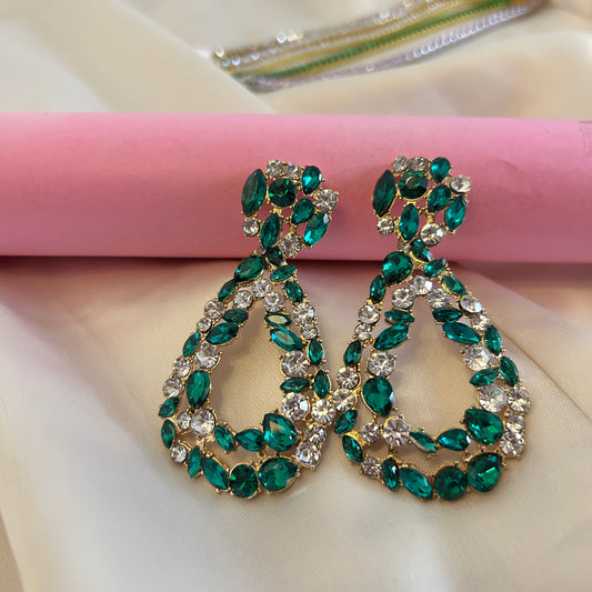 Emerald Aura Statement Earrings