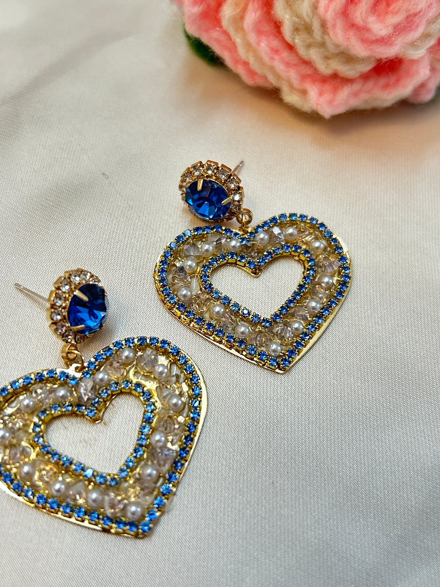 Heart Spring Earrings (Blue)