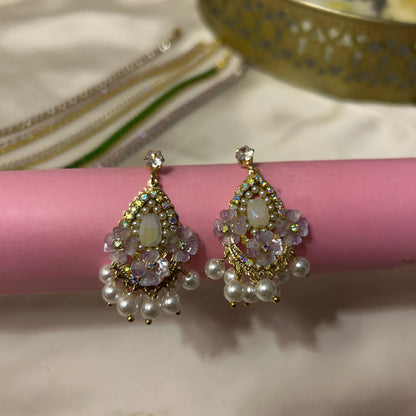 Mermaid Mother of Pearl Earrings ( purple)