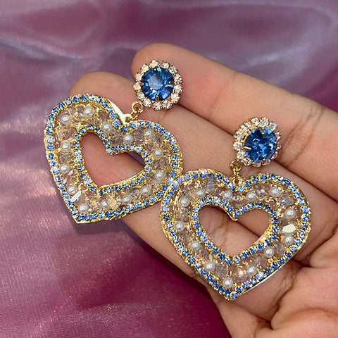 Heart Spring Earrings (Blue)