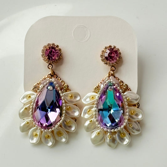 Spring Blooms Dreamy Earrings ( Blue )