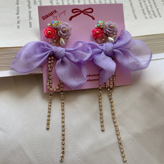 Gardenia Bow Dangle Earrings