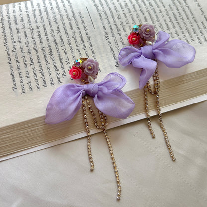 Gardenia Bow Dangle Earrings