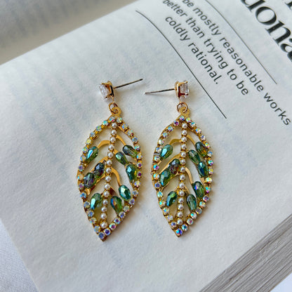 Emerald Leaf Earrings