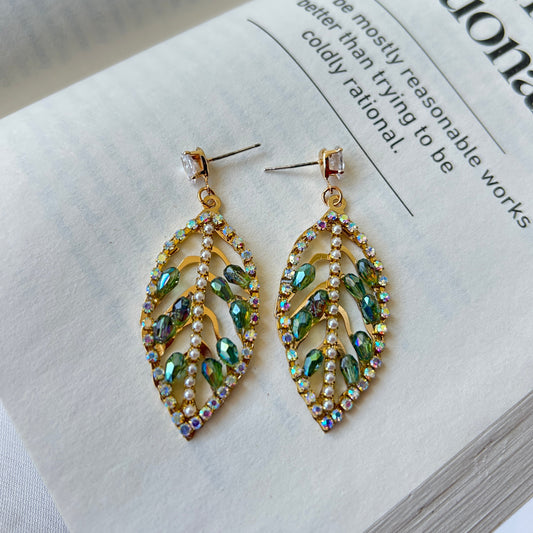 Emerald Leaf Earrings