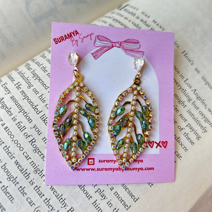 Emerald Leaf Earrings
