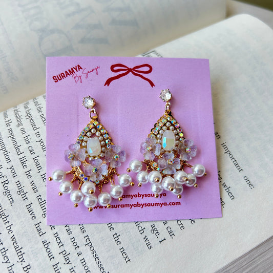 Mermaid Mother of Pearl Earrings ( purple)