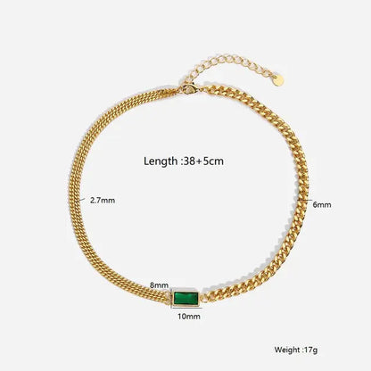 Emerald Zicron Double Chain Necklace