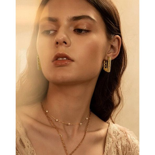 Aura Gold Plated Hoop Earrings
