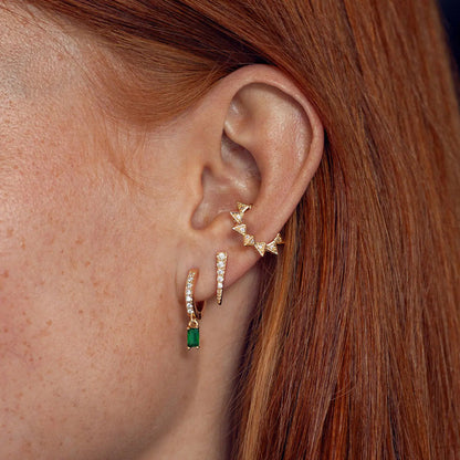 Luna - Emerald Diamond Sunshine Earrings
