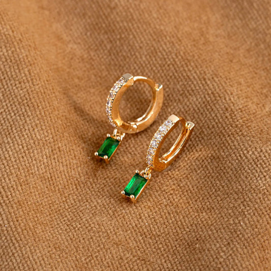 Luna - Emerald Diamond Sunshine Earrings