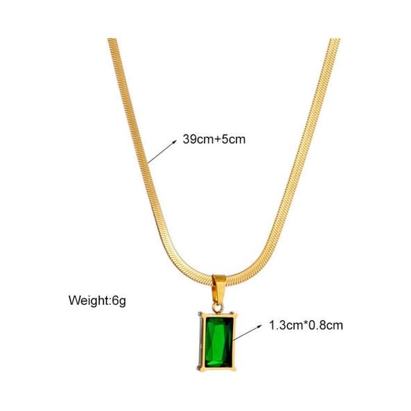 Mira - Emerald Snake Chain Necklace