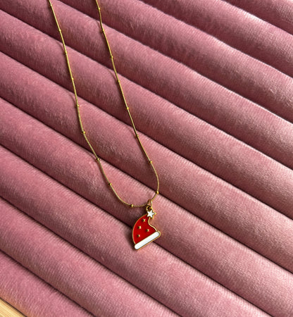 Starry Santa Cap Necklace