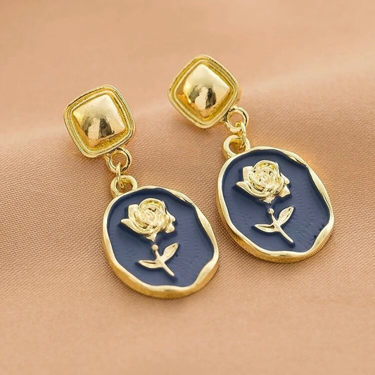 Rose Portrait Drop Earring
