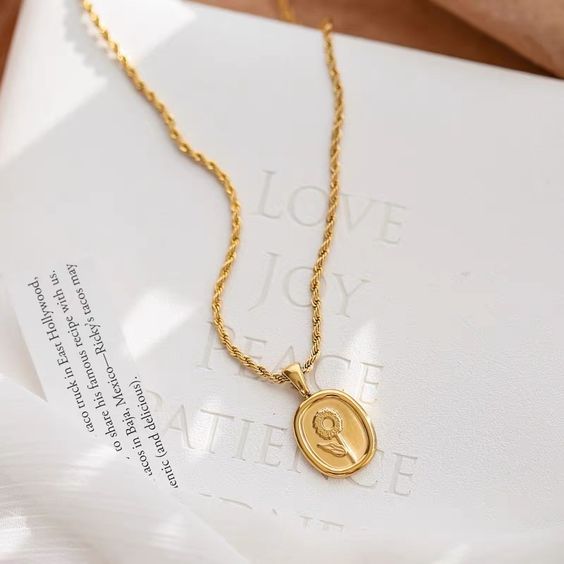 Gold Plated Sunflower Pendant Necklace