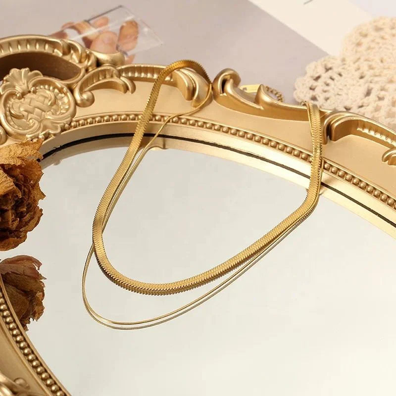 Double Layer Gold Plated Snake Chain