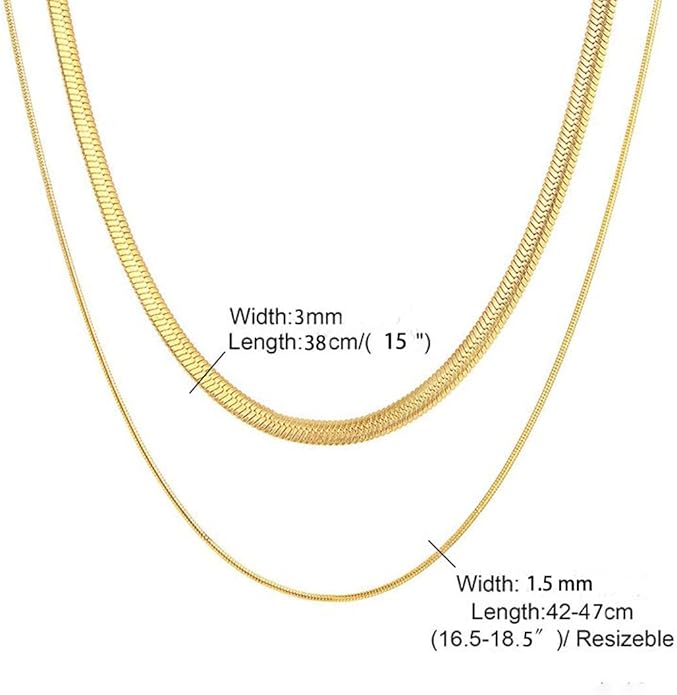 Double Layer Gold Plated Snake Chain
