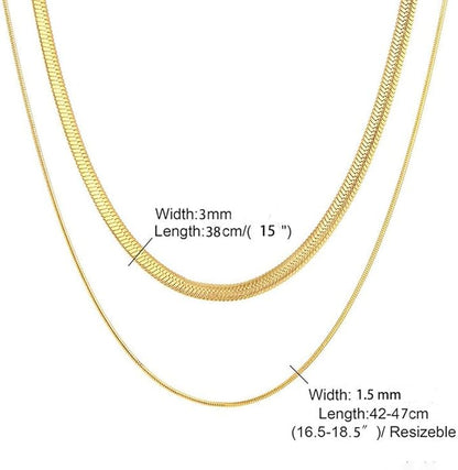 Double Layer Gold Plated Snake Chain