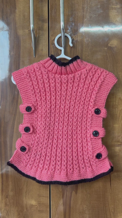 Sleeveless Pink Tunic side pattern lock