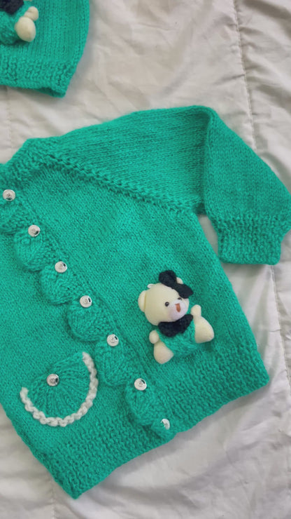 Teddy Cardigan with Cap