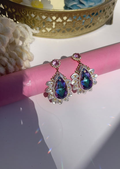 Spring Blooms Dreamy Earrings ( Blue )