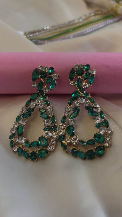 Emerald Aura Statement Earrings