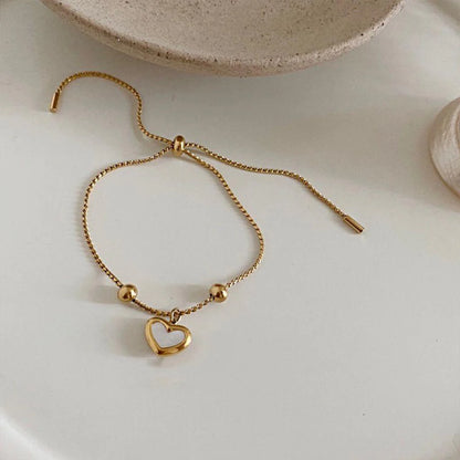 Gold-Plated Heart Charm Bracelet