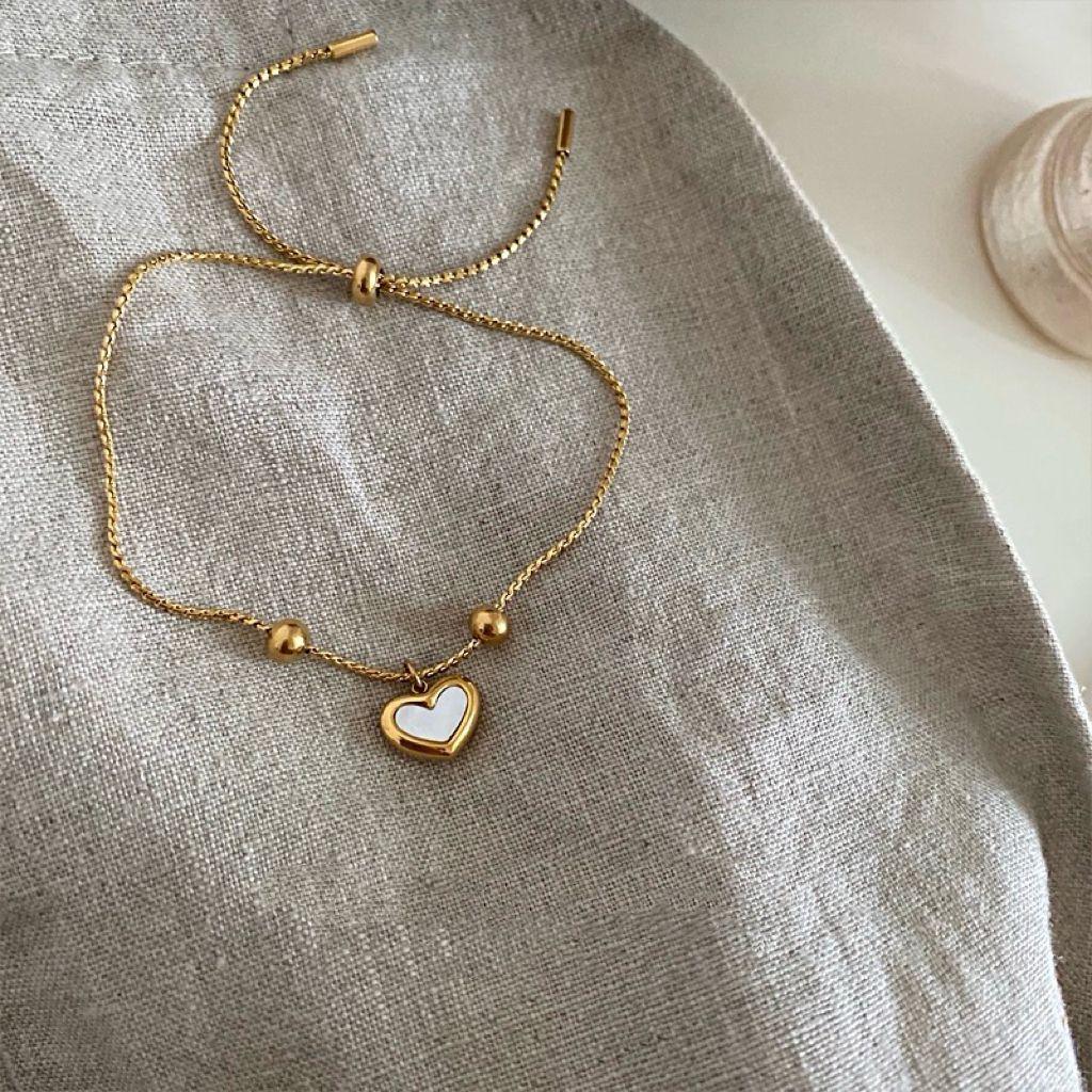 Gold-Plated Heart Charm Bracelet